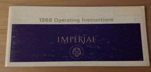 Operating instructions manual for a 1968 chrysler imperial