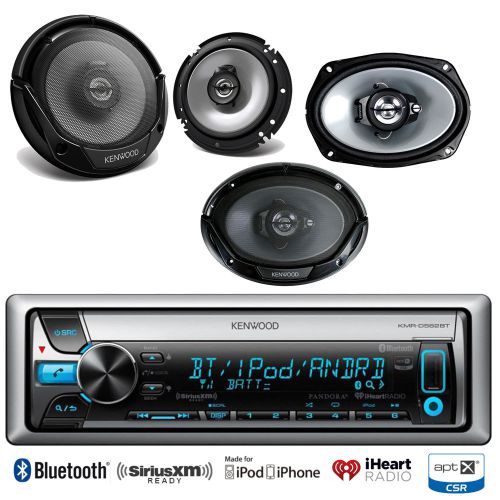 Kenwood bluetooth usb cd ipod radio, kenwood 2-6.5&#034; &amp; 2-6x9&#034; car audio speakers