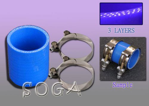 2.5&#034; silicone straight hose coupler+t bolt clamp celica tc camaro mustang jetta