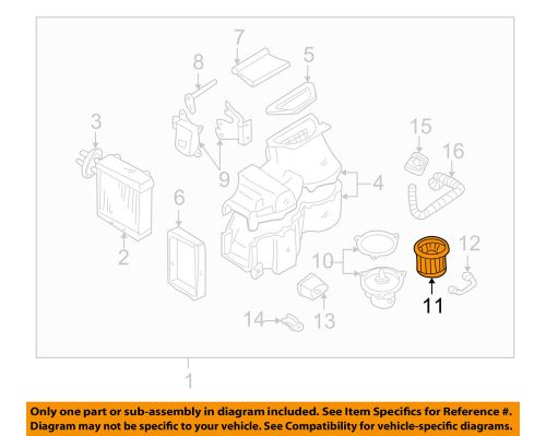 Nissan oem 99-02 quest 3.3l-v6 evaporator-fan 272302z300