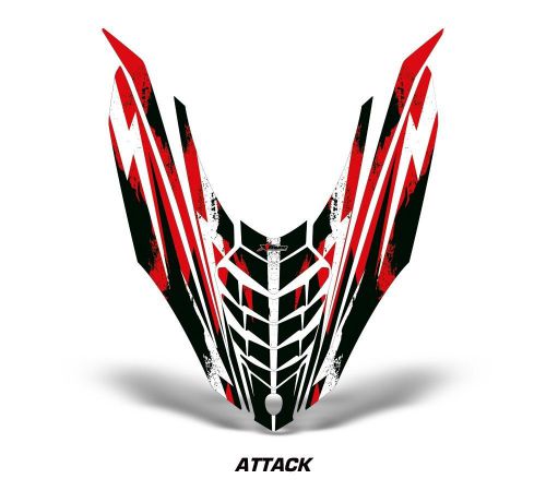 Yamaha viper sr/srt sled sticker decal hood graphic kit 2013-2014 attack - red