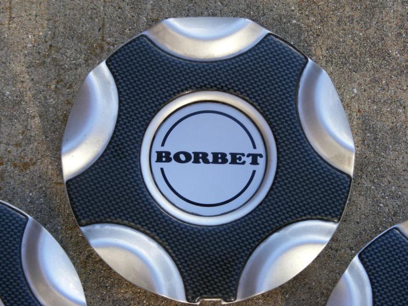 Rare  borbet wheel center cap, silver mock carbon fiber, # 3221, 6" diameter  