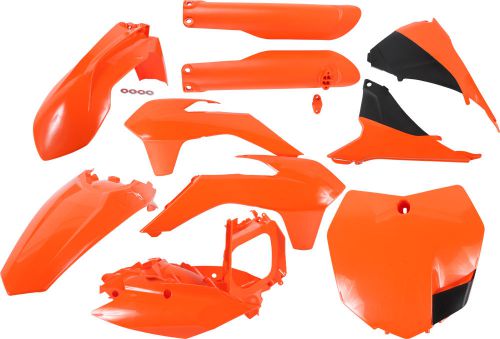 Acerbis full plastic kit ktm orange/black fits: ktm 250 sx,250 sx-f,250 xc,300 x