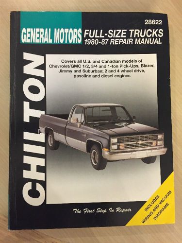 General motors full size trucks 1980-87 chilton repair manual 28622