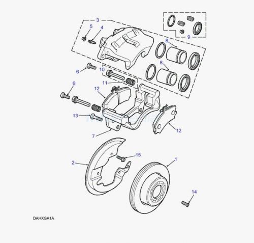 Front brake caliper guide pin &amp; boot kit range rover p38a genuine land rover