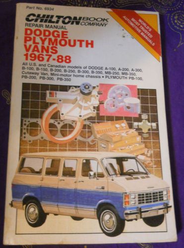 Chilton repair manual dodge plymouth vans 1967-88  us &amp; canadian models of dodge