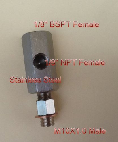 Metric adapter / oil pressure 1/8&#034; npt &amp; bspt female to m10 x 1 male tee l-2y6k