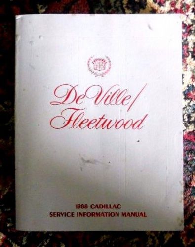 Cadillac 1988 deville / fleetwood service information manual