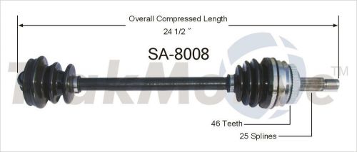 Cv axle shaft-new surtrack sa-8008 fits 90-93 saab 900