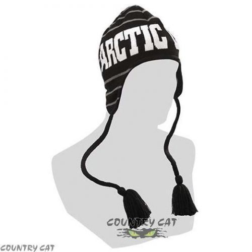 Arctic cat 2014 men&#039;s striped w/ tassels beanie hat - gray / black - 5243-043