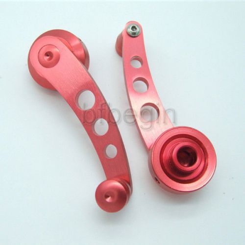 2 set red billet aluminum window crank handle winder for car truck pickup door