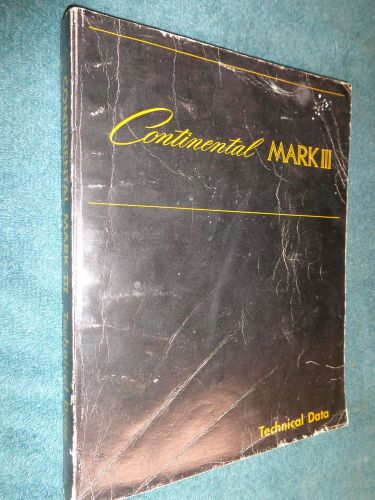 1968 lincoln continental mark iii shop manual / original service book