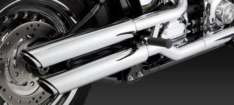 Vance & hines exhaust twin slash 3" slip-ons chrome harley softail fb 2007-2014