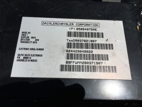 Dodge sirius satellite radio tuner 05064075ae