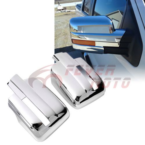 Triple chrome mirror covers w/ signal cutout for ford f150 09 10 11 12 13 14 fm