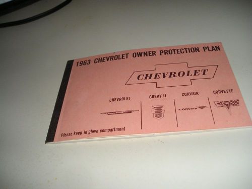 1963 original chevrolet/corvette/corvair protection/plan manual