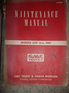 1954 gmc general motors shop maintenance manual service book truck model 620-980