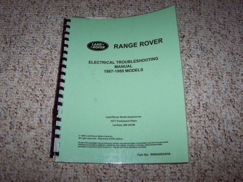 1986-1989 land rover range rover service repair manual 3.5l v8 87 88 county 4wd