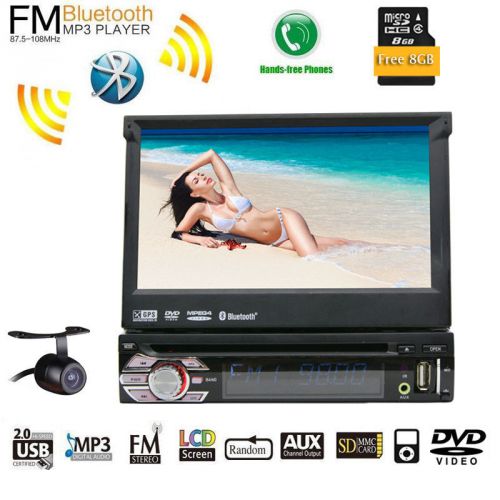 Single 1 din in dash fm aux receiver car stereo audio gps dvd player ipod bt+cam