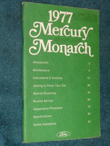 1977 mercury monarch owner&#039;s manual / nice original guide book!!!