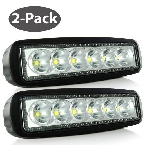 2pcs 6inch 18w led work light bar 4wd spot beam offroad driving fog lamp atv suv