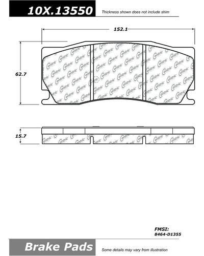 Centric 104.13550 brake pad or shoe, front-posi-quiet metallic w/shims-preferred