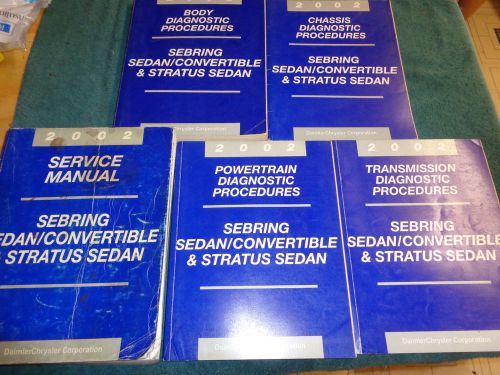 2002 chrysler sebring dodge stratus sedan &amp; convertible shop manual set original