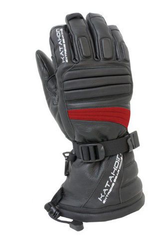 Katahdin torque black red waterproof leather motorcycle snowmobile glove