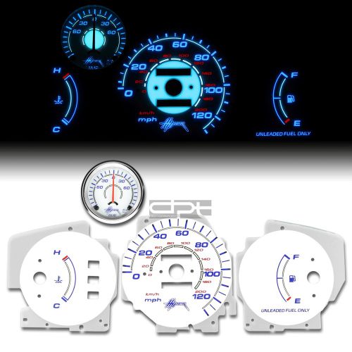 Reverse indiglo glow gauge white face for 92-95 honda civic dx lx cx no tach at