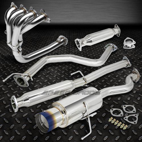 4.5&#034;burnt tip racing catback+4-1 header manifold+pipe exhaust for civic 3dr ej6