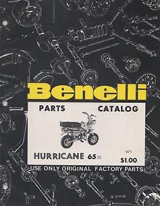 Vintage 1971 benelli  minicycle  hurricane 65 cc parts manual (692)