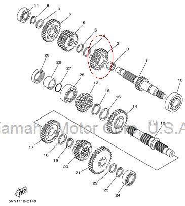 Yamaha motorcycle gear 4th pinion 5vn171410000 5vn-17141-00-00 new $82