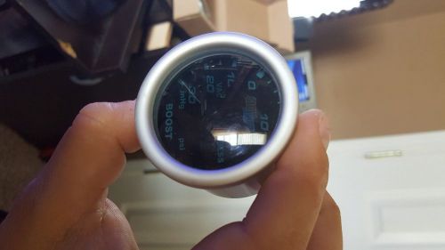 52mm glowshift analog boost gauge, tinted, black face, silver bezel