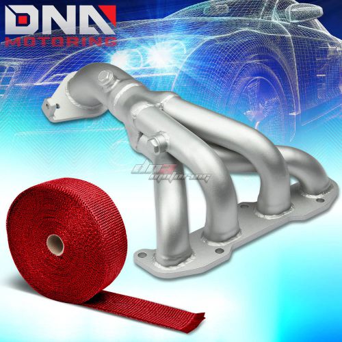 4-1 stainless ceramic exhaust race header for sentra b15 qr25de+red heat wrap