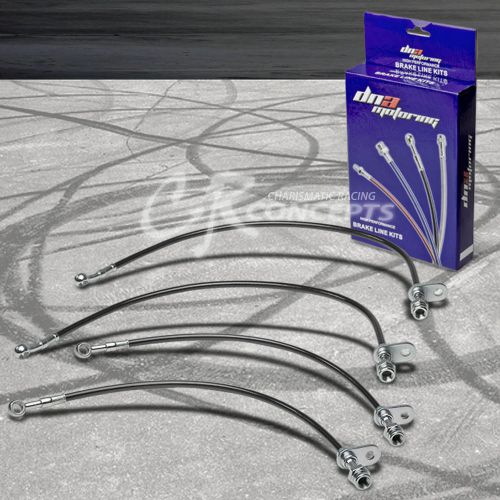 Performance stainless steel braided brake line for rsx tsx cl tl crz ep3 black