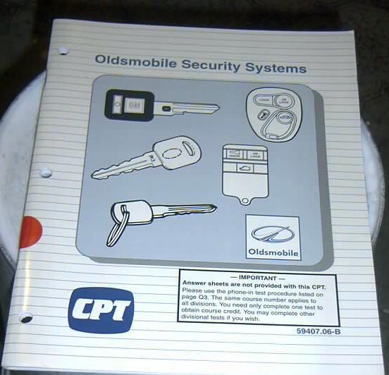 1998 oldsmobile security systems factory gm training manual