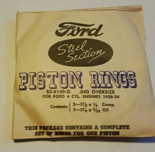 Ford steel section piston rings 4 cylinder 1928-34