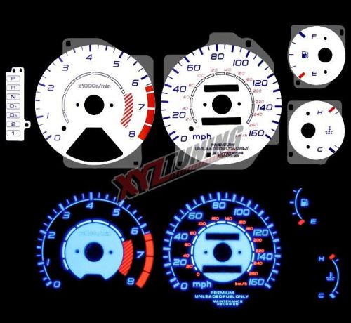 Blue reverse el indiglo glow white gauge dash face for 95-98 tl 2.5l i5/3.2l v6