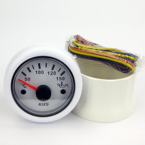 Boat oil temperature gauge for yacht white plastic bezel white face 50-150 ºc