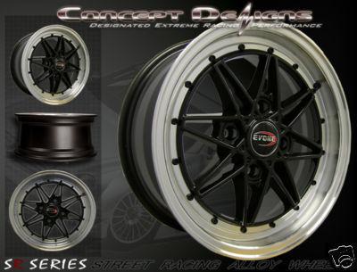 15" evoke™ c16 wheels rims 4 lug gloss black 4x114.3  new