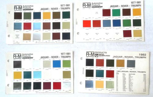 1977 - 1982 jaguar rover triumph r-m color paint chip charts all models original