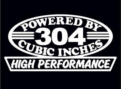 2 high performance 304 cubic inches decal set hp v8 engine emblem stickers