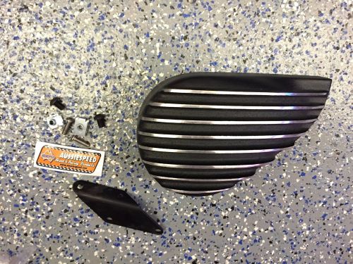 Black powder coated finned aluminum minibike clutch cover briggs honda mini bike