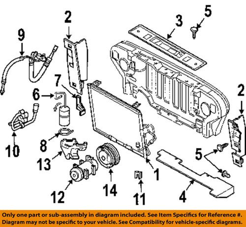 Jeep oem 55037505ac a/c condenser, compressor & lines-liquid line