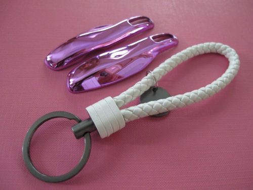 2p c purple key remote fob cover case trim + w pu key chain for porsche panamera