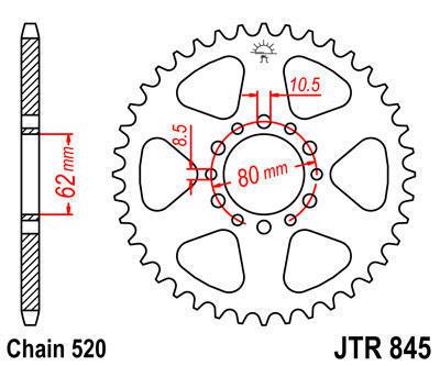 Jt sprocket rear 47t steel fits yamaha xt250 g/h/j/k/ck 1980-1983