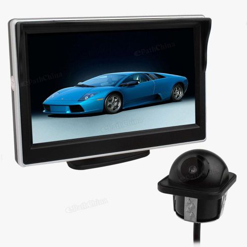 Waterproof 420 tv lines camera + 5 inch tft-lcd digital car rear view monitor