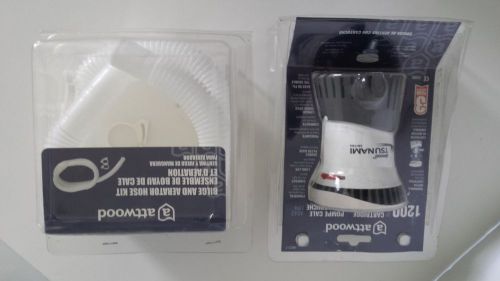 Attwood tsunami t1200 12v 1200gph cartridge bilge pump - 4612-7 with hose