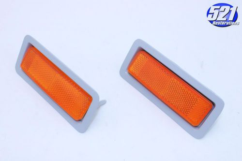 Mopar front marker reflector bezels lenses pair 69 daytona charger dart superbee