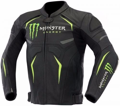 Monster motorcycle racing cow leather jacket ce approved armours